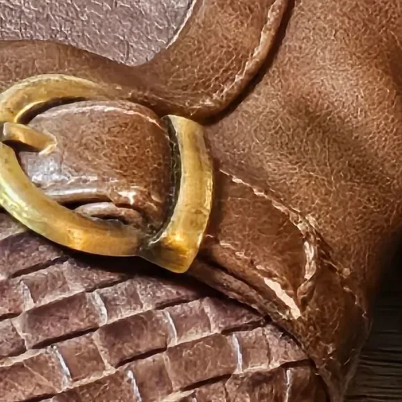 Women's Life Stride Faux Leather Brown Wedge Pump Slip On Shoe Size 11 Wide - Picture 3 of 13